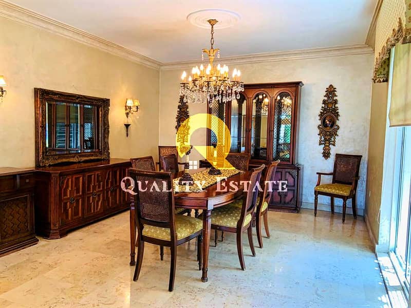 Semi-ground floor furnished luxurious apartment for rent in the most prestigious areas of Abdun | 330 SQM
