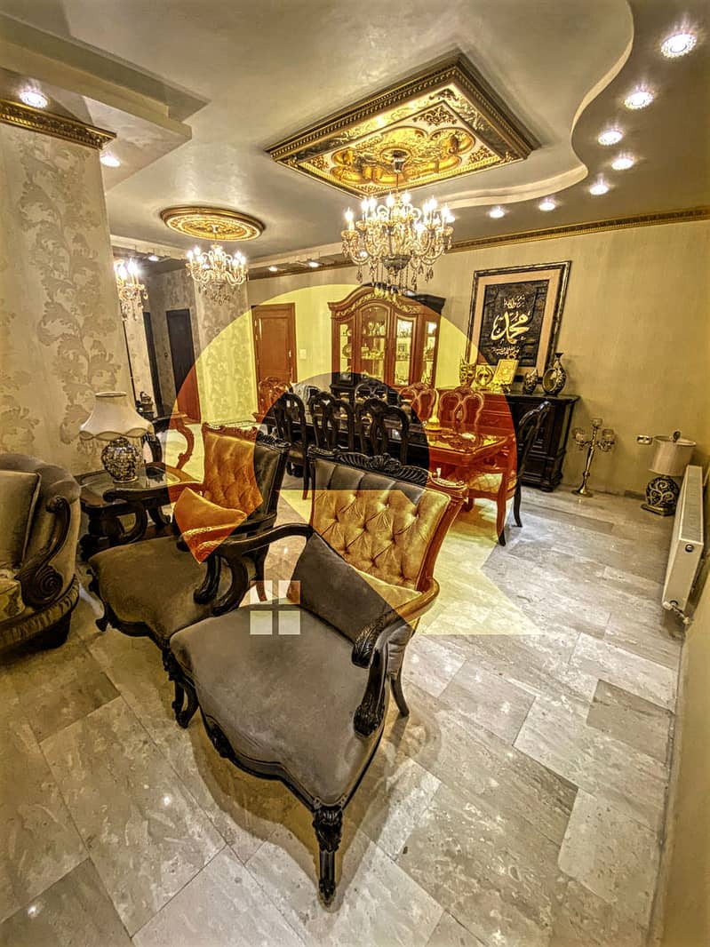Distinguished ground apartment of 175 m indoor and 160 m external for sale in Khirbet Saka Qaryet Al Nakheel