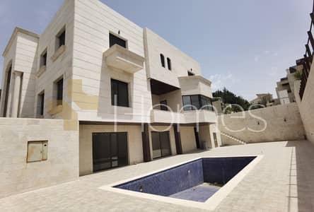فیلا 6 غرف نوم للايجار في عبدون، عمان - فيلا مستقلة مميزة مع مسبح خارجي للايجار في ارقى مناطق الاردن -عبدون- , مساحة البناء 1500 م