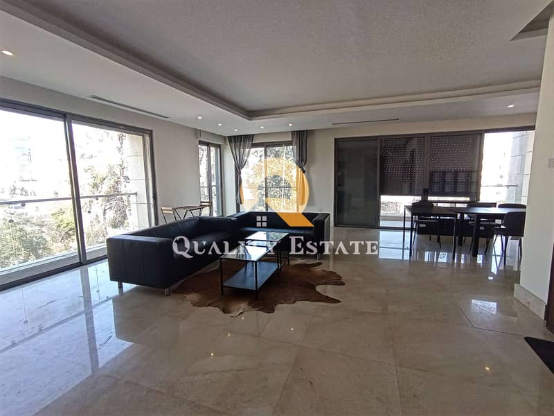 Very luxurious furnished apartment for rent, brand new, in the most prestigious areas of the Fifth Circle, an area of ​​220 meters, with special specifications and super deluxe finishes, worth watching