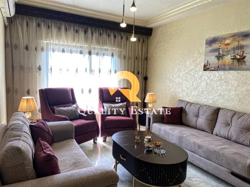Luxurious furnished apartment in the seventh area near Khalil Al Rahman Association 135 m 3 bedrooms super deluxe