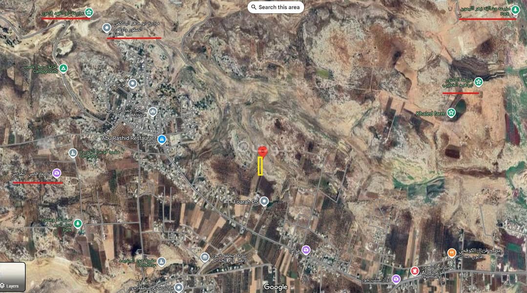 أرض سكنية بـ 0 غرفة نوم للبيع في فوارة، اربد