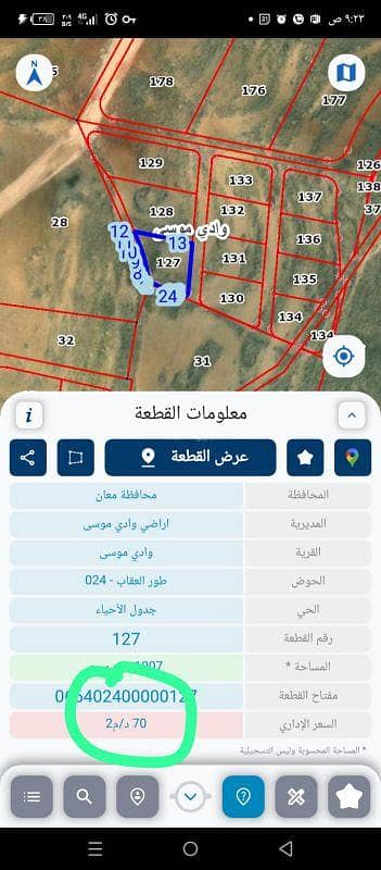 أرض سكنية للبيع في وادي موسى، معان