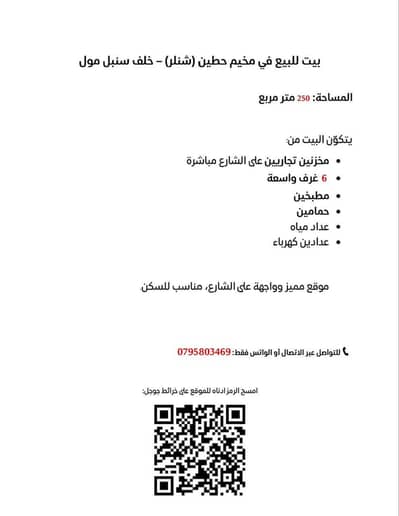 شقة فندقية  للبيع في مخيم حطين، الزرقاء - مبنى تجاري للبيع في مخيم حطين، الزرقاء